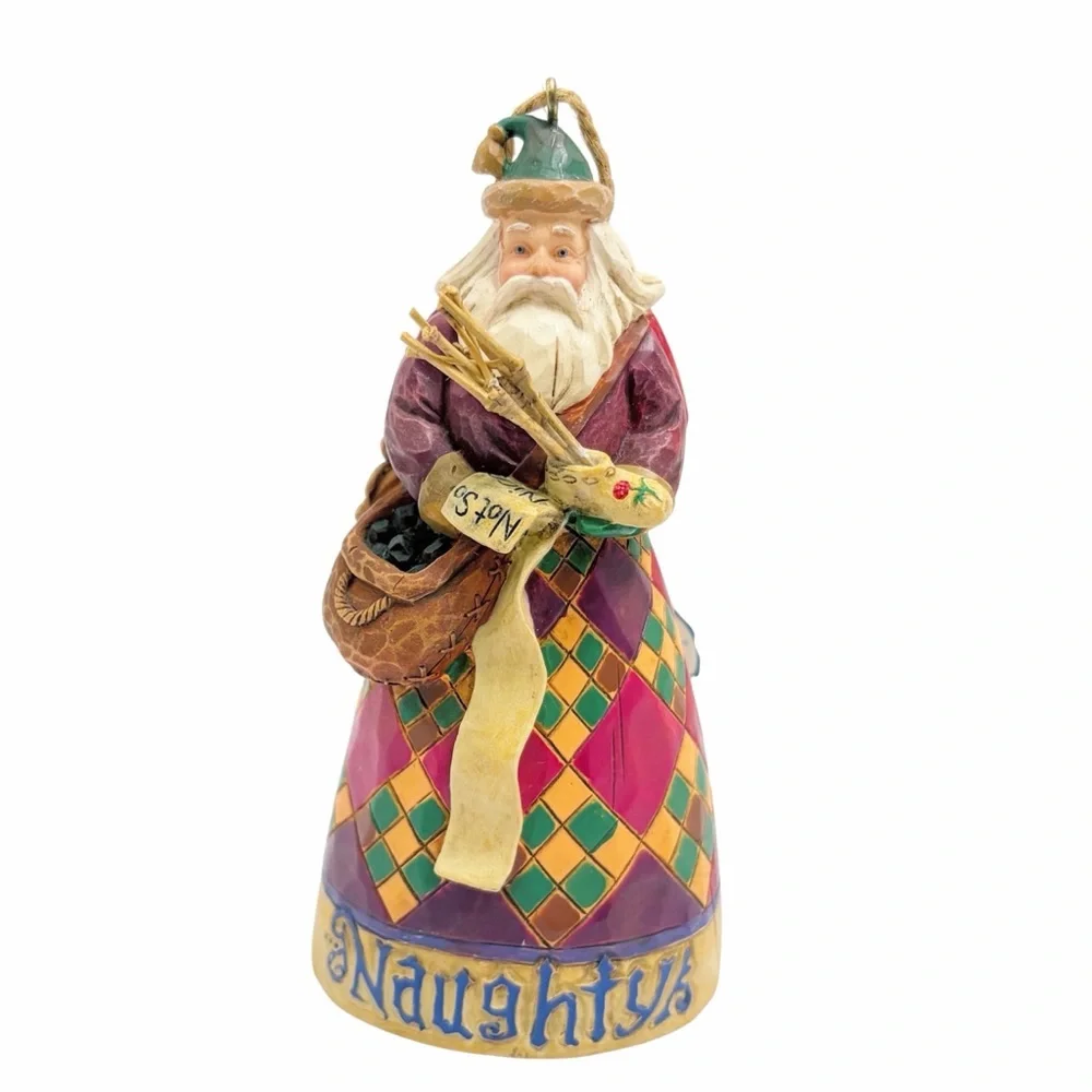 Jim Shore | Naughty or Nice Santa Ornament Double Sided